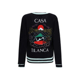 Casablanca Black Merino Wool Cardigan